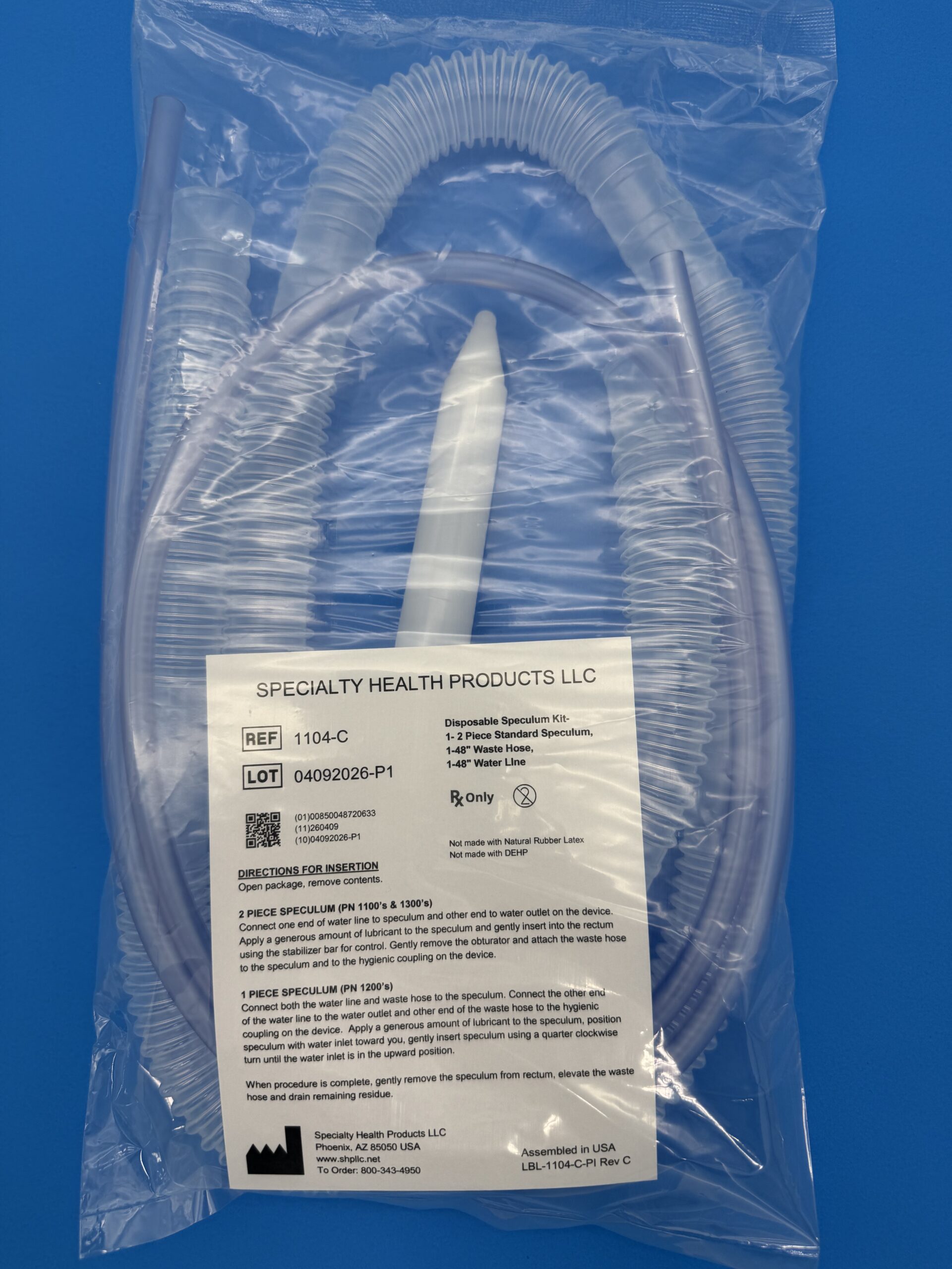 1104-C - Standard 2-Piece Speculum Disposable Kit with Cuffed Hose - Image 2