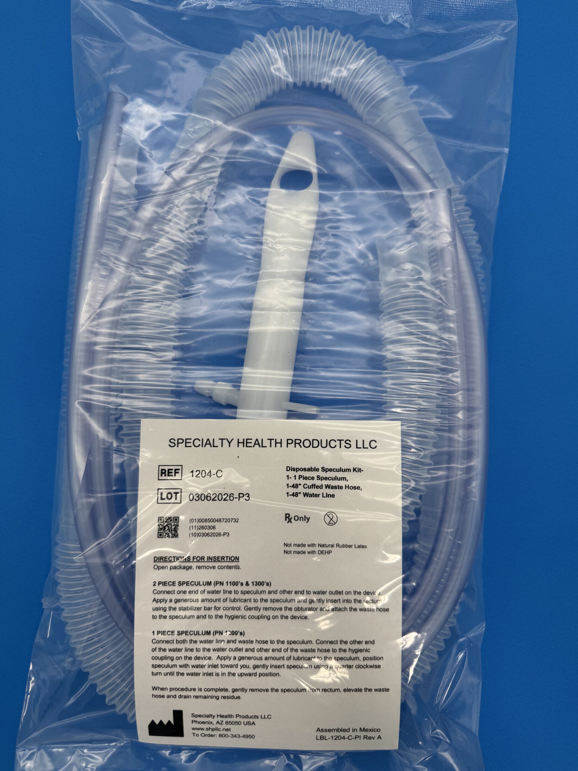 1204-C - One-Piece Disposable Speculum Disposable Kit with Cuffed Hose - Image 2