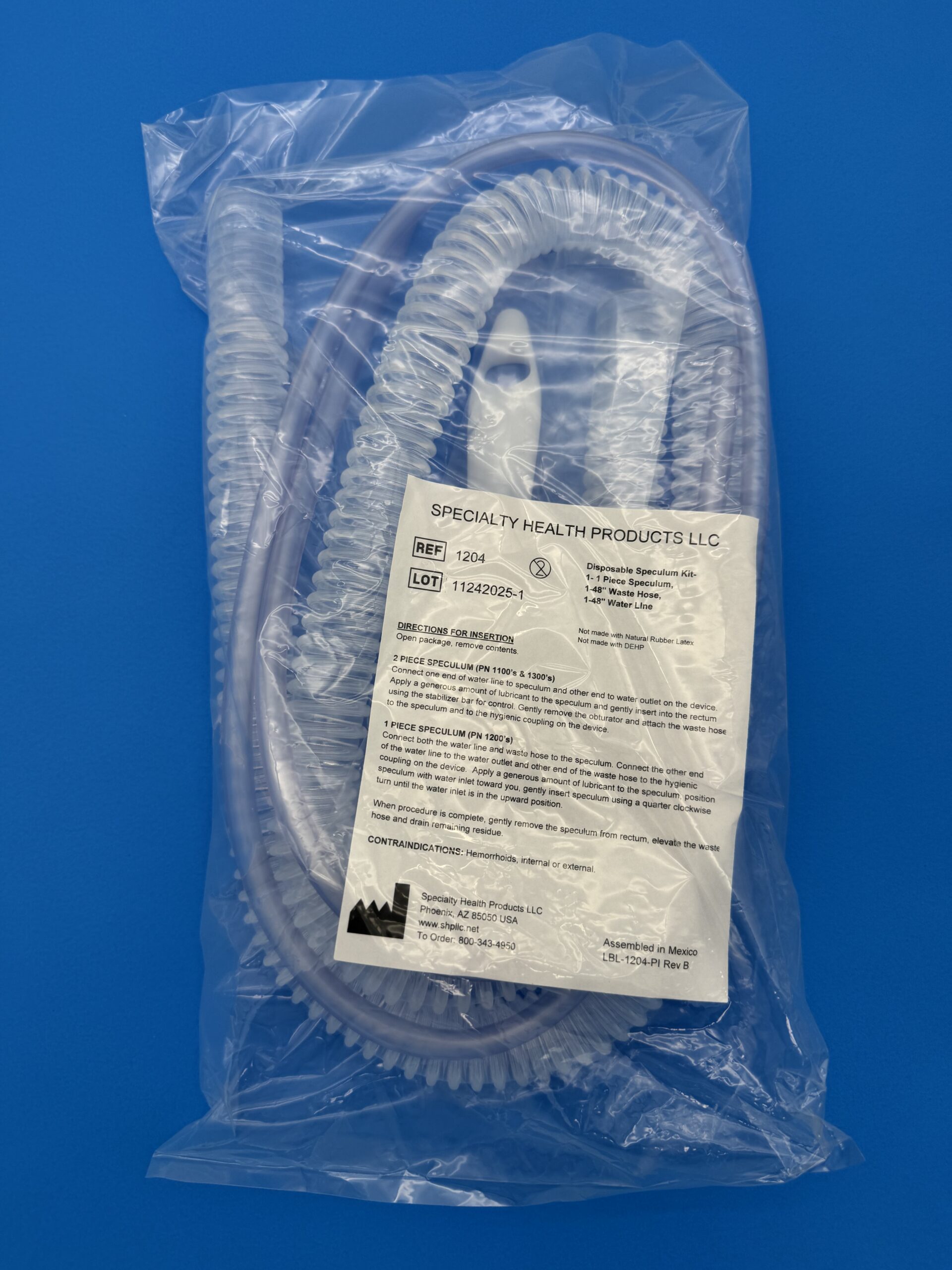 1204 - One-Piece Disposable Speculum Disposable Kit with Smooth Interior Hose - Image 2