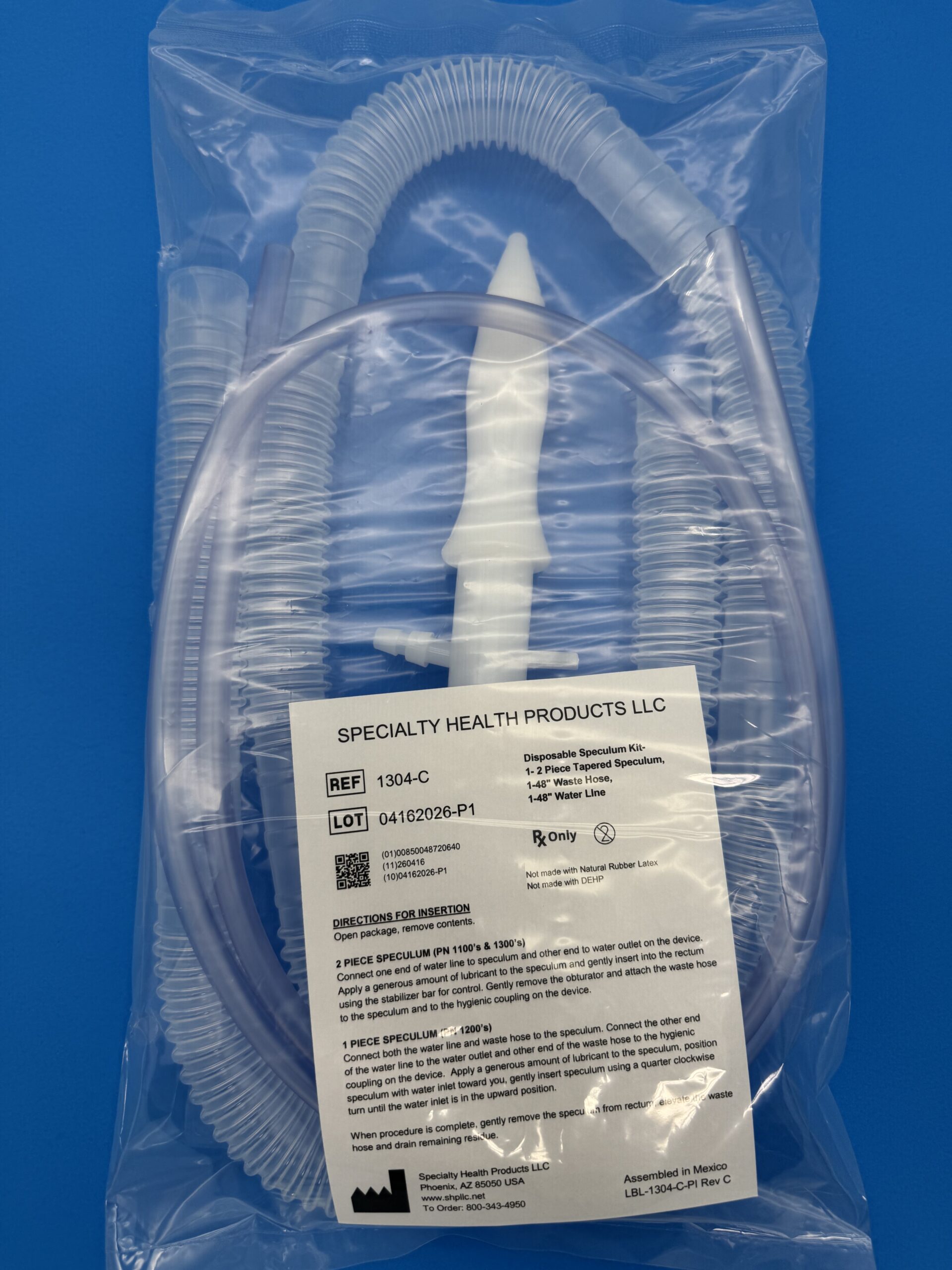 1304-C - Standard Tapered 2-Piece Speculum Disposable Kit with Cuffed Hose - Image 2