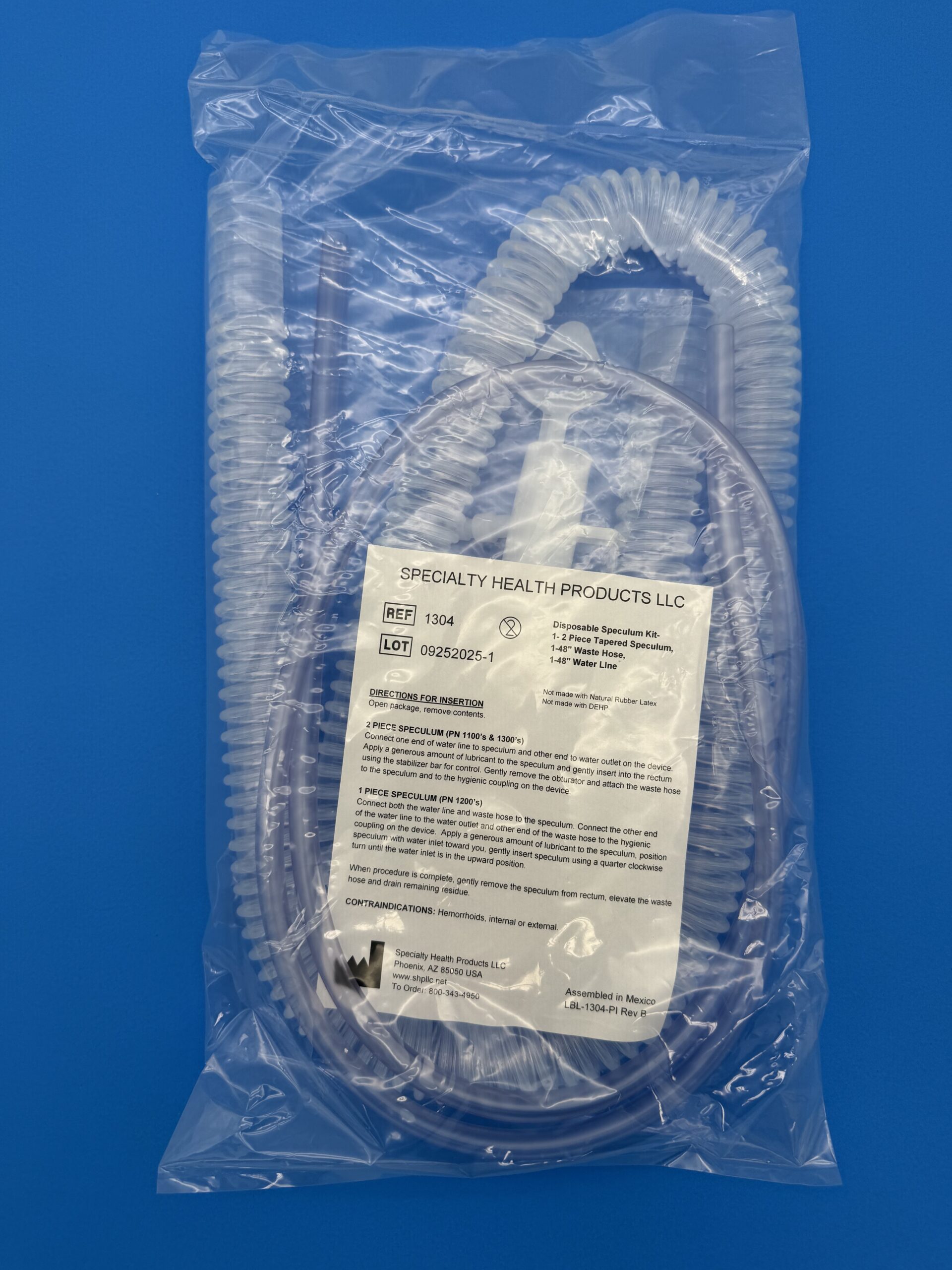 1304 - Tapered 2-Piece Speculum Disposable Kit with Smooth Interior Hose - Image 2