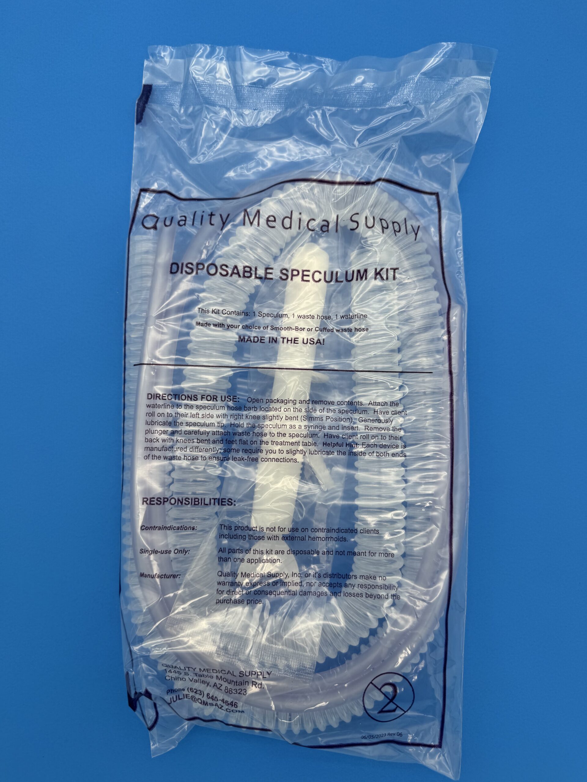 SI-H148 - Hydrocare Speculum Disposable Kit with Smooth Interior Hose (Purple Bag) - Image 2